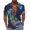 3D Personalized Printing T-shirt Summer Loose Short Sleeve Lapel Shirt Casual Streetwear Clothing For Men - Image 4