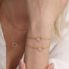 Stainless Steel Fully Jeweled Loving Heart Zircon Non-fading Texture Bracelet For Women - Image 4
