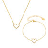 Stainless Steel Fully Jeweled Loving Heart Zircon Non-fading Texture Bracelet For Women - Image 3